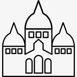 蒙马特区教堂的神圣的心图标高清图片
