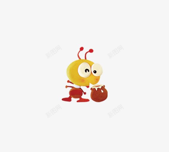 小蚂蚁找粮食png免抠素材_新图网 https://ixintu.com 动物 卡通动物 卡通小蚂蚁 咖色 黄色