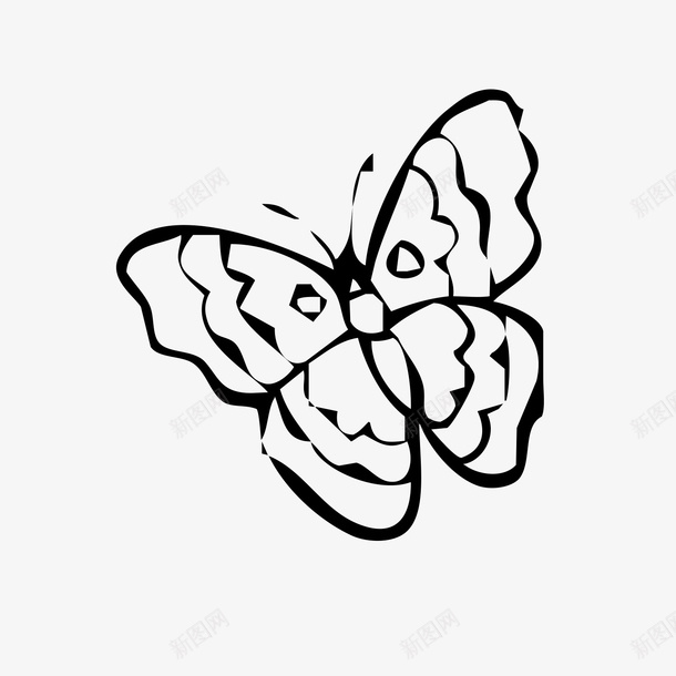 一只蝴蝶图标png_新图网 https://ixintu.com 手绘 简图 纹理 线条 蝴蝶