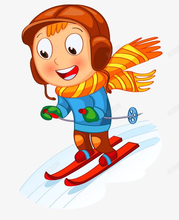 滑雪男孩png免抠素材_新图网 https://ixintu.com 创意 卡通 小人 手绘 滑雪 男孩