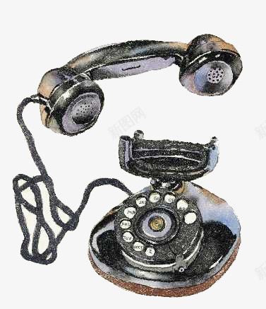 电话png免抠素材_新图网 https://ixintu.com 卡通电话 复古电话 手绘电话 手绘电话机 老式电话 黑白电话