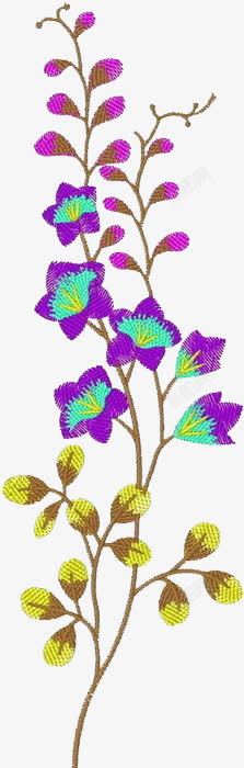 紫色布艺花卉图案元素素材