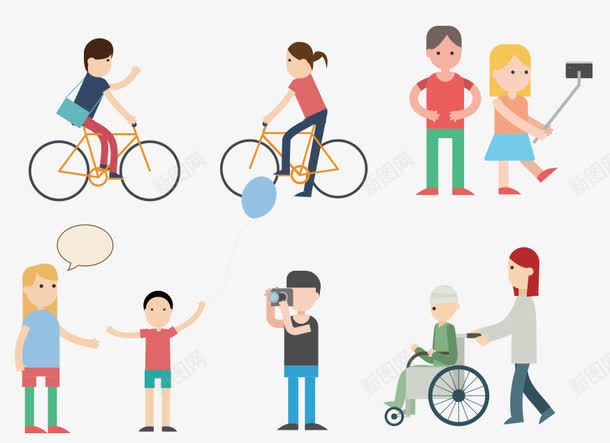 骑自行车的人png免抠素材_新图网 https://ixintu.com 坐轮椅的老人 矢量素材 老人 艺术 设计 轮椅 锻炼 骑自行车