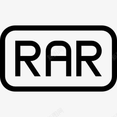rar文件圆角矩形界面符号的轮廓图标图标