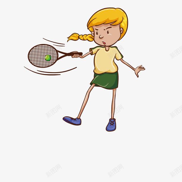 卡通女孩打网球png免抠素材_新图网 https://ixintu.com 卡通 卡通女孩 卡通矢量 女孩 女孩矢量 网球