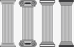 爱奥尼亚柱式线条墙柱矢量图高清图片