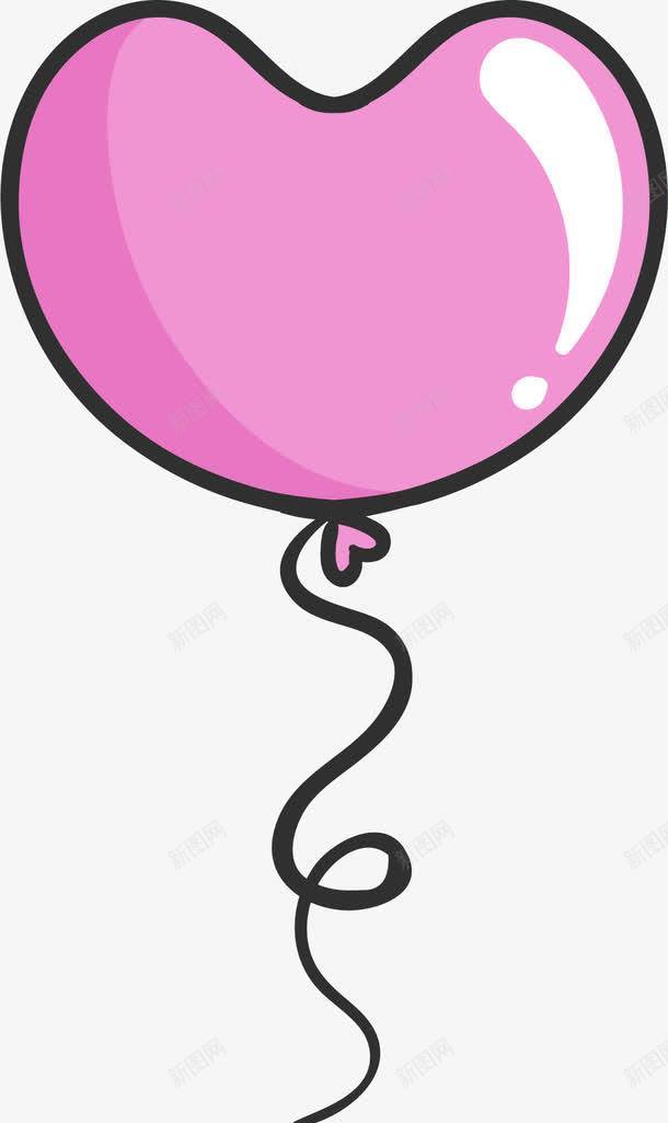 粉色卡通爱心气球装饰图案png免抠素材_新图网 https://ixintu.com 卡通 气球 爱心 粉色 装饰图案