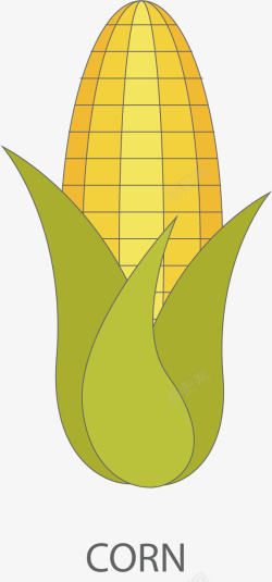 卡通线条蔬菜玉米素材