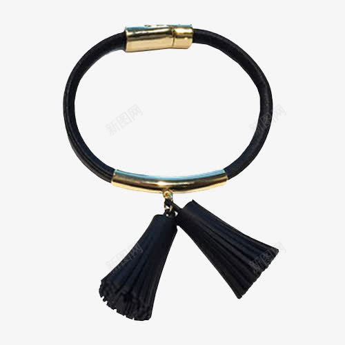 SOPHIAMOR简约手链png免抠素材_新图网 https://ixintu.com LEATHER SOPHIAMOR手链 TASSEL 产品实物 皮革手链 黑色流苏简约手链