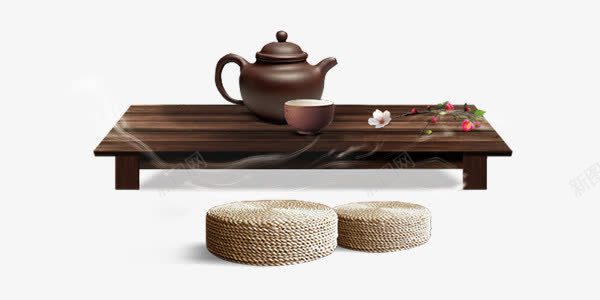 茶茶几装饰png免抠素材_新图网 https://ixintu.com 古朴 茶 茶几 茶水 装饰