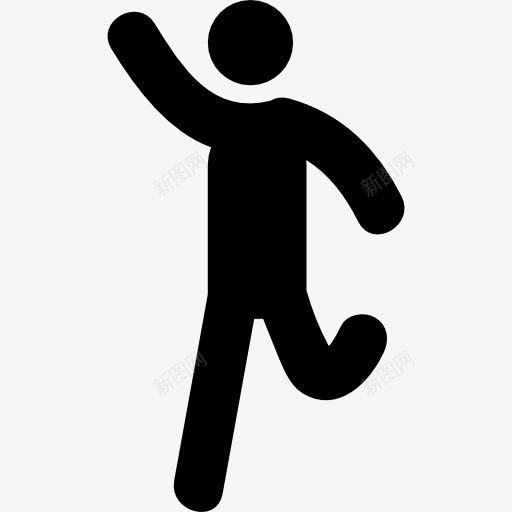 跑步的人举起手臂图标png_新图网 https://ixintu.com 人 跑步 跑步的人举起手臂
