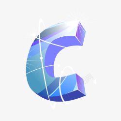 发光的字母C卡通手绘发光的字母C高清图片