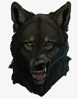 狼头免扣PNG图龇牙凶狠的狼头矢量图高清图片