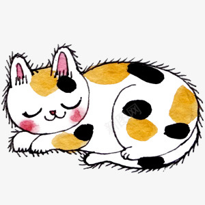 花猫png免抠素材_新图网 https://ixintu.com 动物 卡通猫 可爱 花猫
