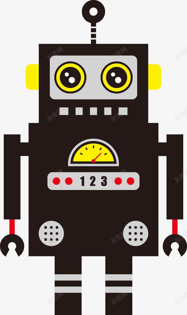 黑色机器人png免抠素材_新图网 https://ixintu.com PNG图形 PNG装饰 卡通 机器人 装饰 黑色