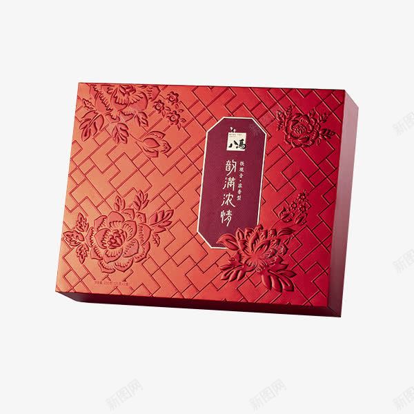 花边月饼包装png免抠素材_新图网 https://ixintu.com 创意 格纹 红色