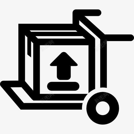 盒上箭头在推车图标png_新图网 https://ixintu.com 交付 台车 图 工具和器具 投递箱 盒 箱货