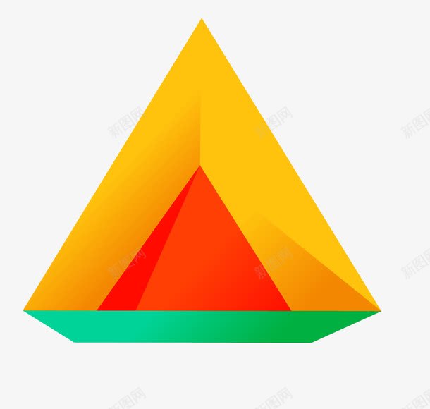 立体三角形png免抠素材_新图网 https://ixintu.com 三角形 几何图 矢量几何装饰图 矢量立体三角信息图表 立体三角形 边框
