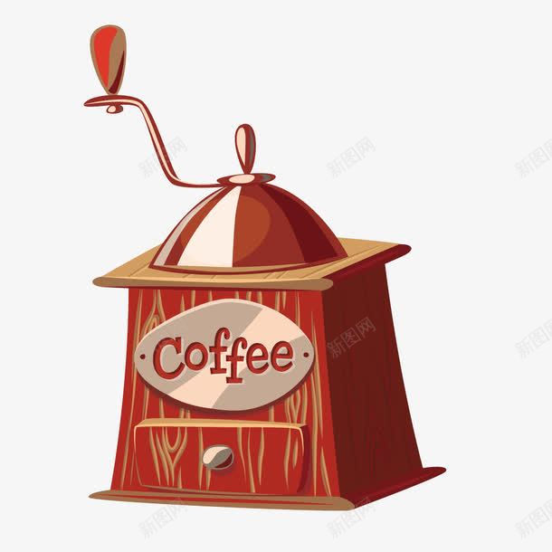 咖啡研磨机png免抠素材_新图网 https://ixintu.com 咖啡机 咖啡研磨机 棕色 矢量磨咖啡机