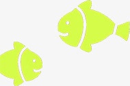 绿色卡通小鱼素材