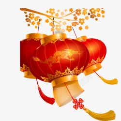红色灯笼中国风龙纹理素材