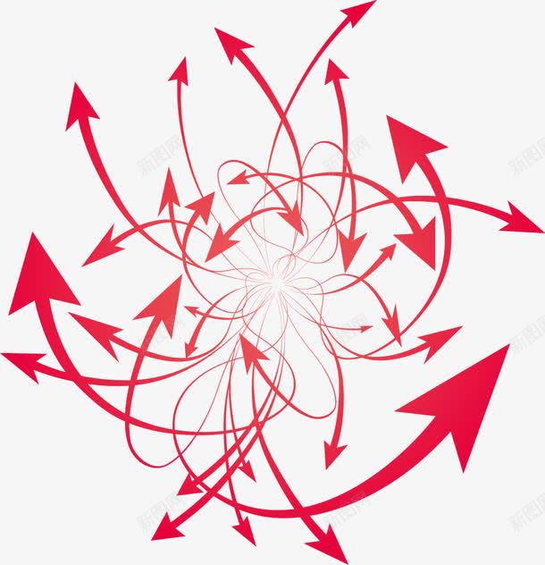 箭头花纹png免抠素材_新图网 https://ixintu.com 箭头指示 箭头炫酷 红色箭头