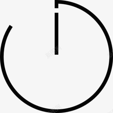 时钟薄的轮廓图标图标