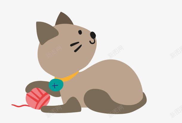 玩毛线的猫png免抠素材_新图网 https://ixintu.com 小猫抓 扁平化猫 毛线 猫 猫和毛线