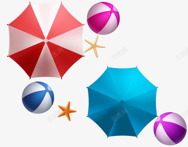 蓝色遮阳伞png免抠素材_新图网 https://ixintu.com 热气球 矢量素材 蓝色 遮阳伞