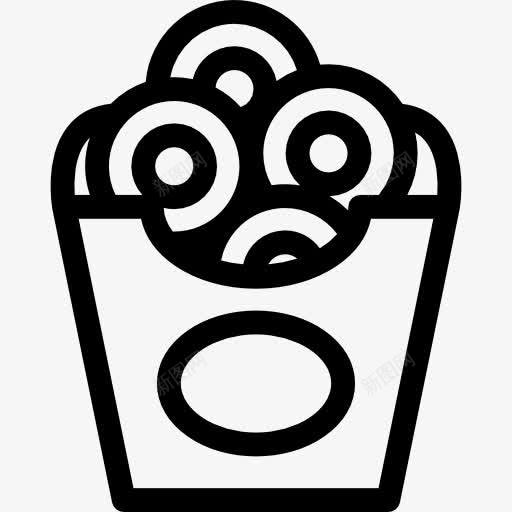 洋葱圈框图标png_新图网 https://ixintu.com 健康 垃圾食品 快餐食品 箱 食品