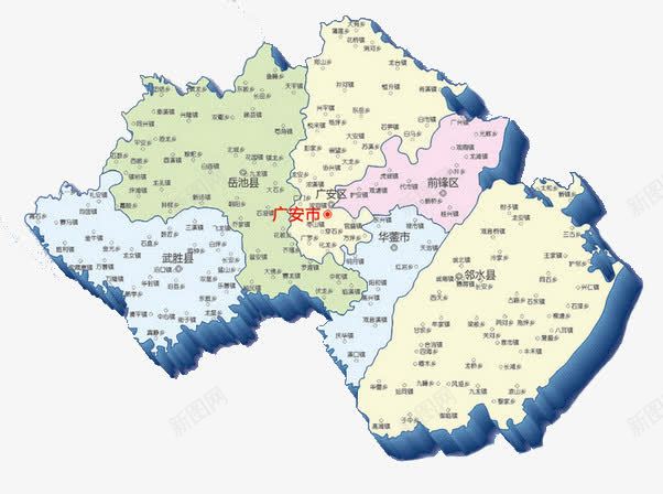 四川广安地图png免抠素材_新图网 https://ixintu.com 四川 四川地图 地图 广安地图