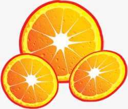夏日卡通海报橙子效果素材