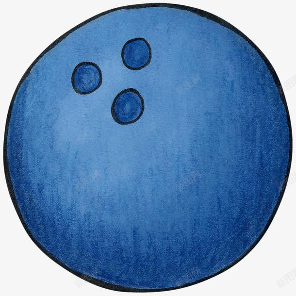 手绘保龄球png免抠素材_新图网 https://ixintu.com 保龄球 手绘 蓝色
