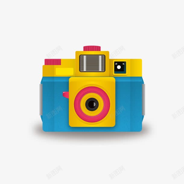 彩色相机卡通png免抠素材_新图网 https://ixintu.com 卡通 彩色相机 扁平矢量 相机