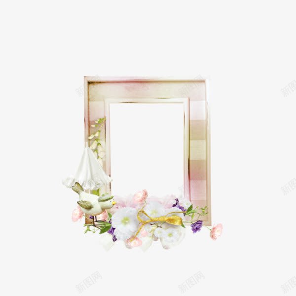 白色鲜花画框png免抠素材_新图网 https://ixintu.com 画框 白色花朵 相框 鲜花装饰