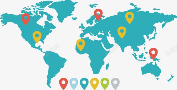 地图png免抠素材_新图网 https://ixintu.com 世界地图 标注