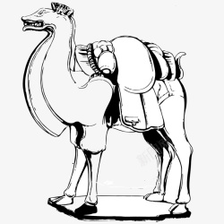 手绘骆驼矢量图素材