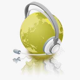 绿色带耳机的地球图标png_新图网 https://ixintu.com png 图标 地球 绿色 耳机
