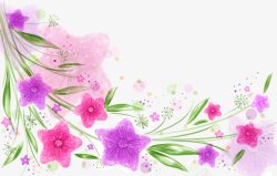 手绘水彩花卉边框装饰素材