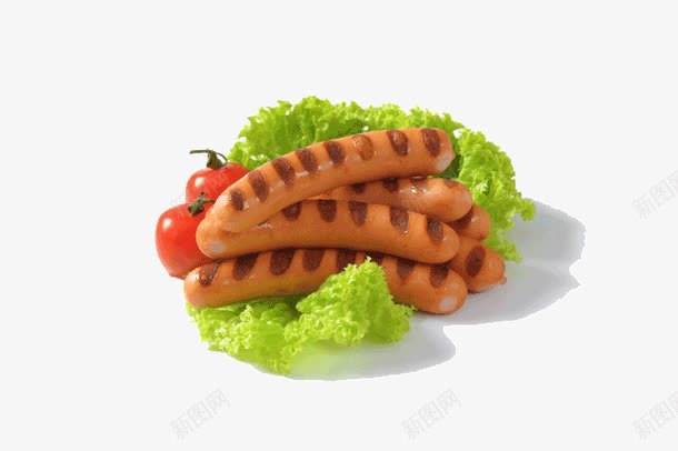 蔬菜烤肠png免抠素材_新图网 https://ixintu.com 烤肠 生菜 营养搭配 蔬菜 西红柿