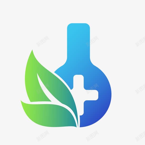 绿色医疗标签png免抠素材_新图网 https://ixintu.com 卡通医疗标签 卡通植物 绿色叶子 背景装饰 蓝色