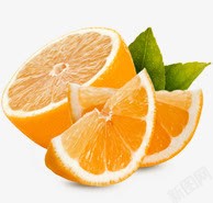 切开的黄色橙子素材