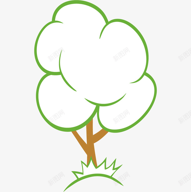 简笔画树木png免抠素材_新图网 https://ixintu.com png图形 png装饰 大树 手绘 树木 植物 装饰