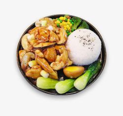 米饭和众多菜食素材