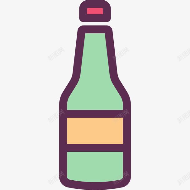 卡通饮料瓶png免抠素材_新图网 https://ixintu.com 卡通 手绘 绿色 饮料瓶