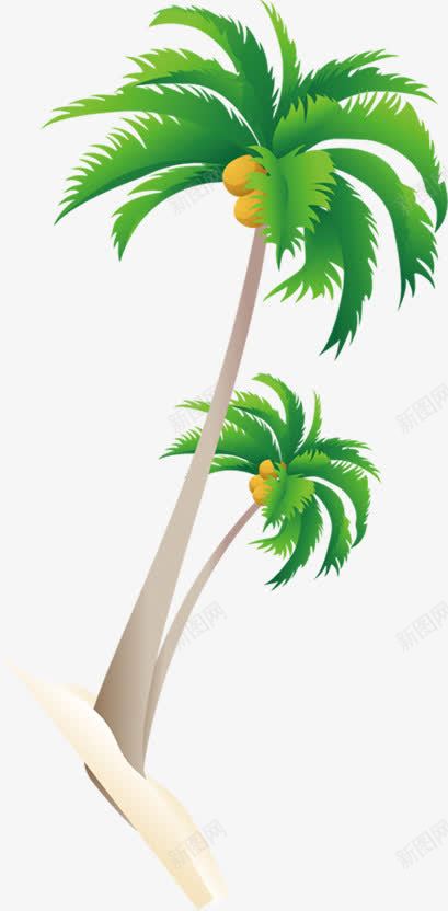 夏日手绘椰子树效果海报图png免抠素材_新图网 https://ixintu.com 夏日 效果 椰子树 海报