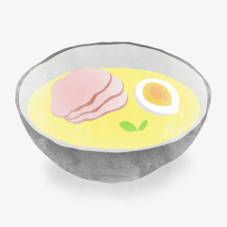 手绘鸡蛋汤食物元素素材