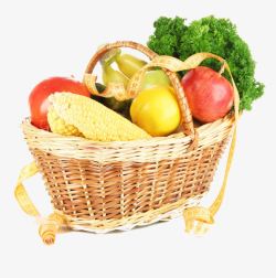 食物篮菜市场的新鲜蔬菜篮高清图片
