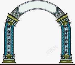 复古拱门欧式花纹拱门高清图片
