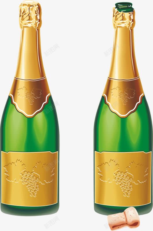 两瓶香槟png免抠素材_新图网 https://ixintu.com 好喝 手绘 简单 香槟